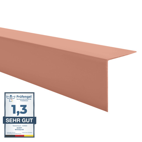 PVC Hard angle profile, plastic, edge protection, light brown