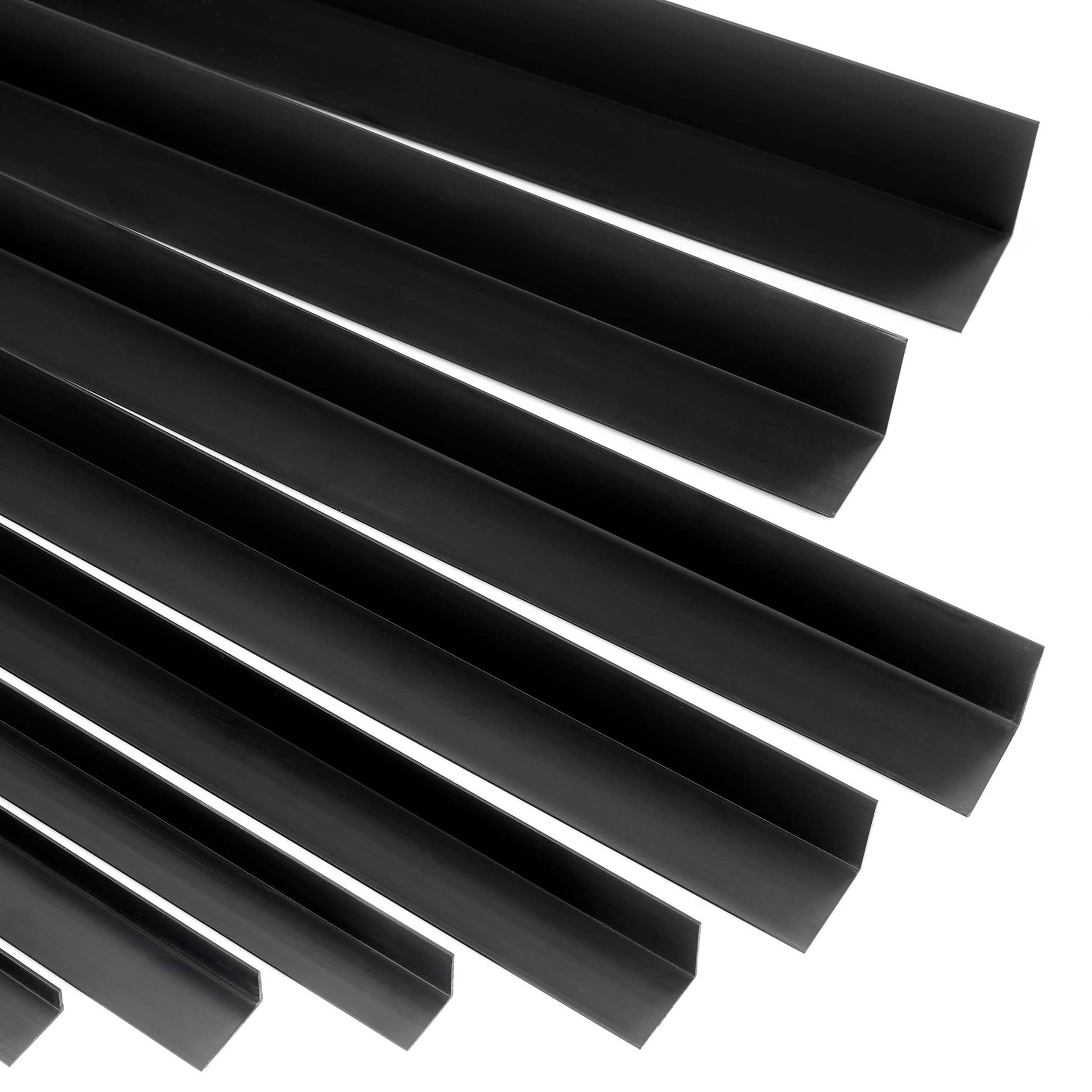 Unequal Black Plastic Angle Trim